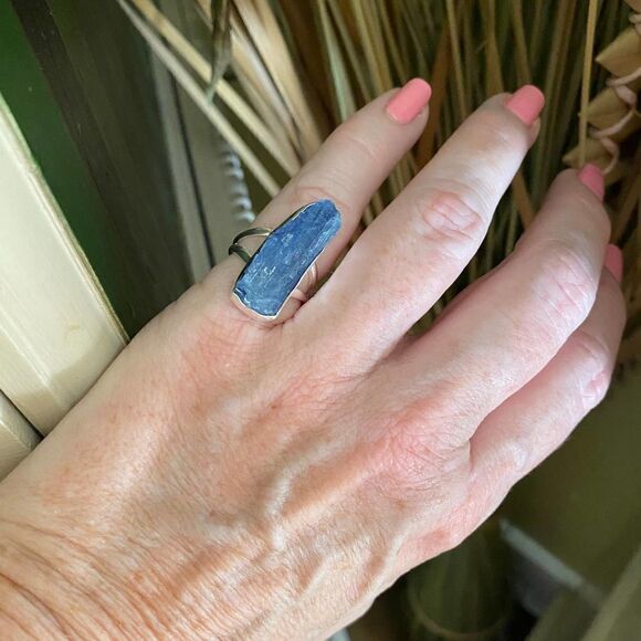 Sterling Silver Blue Kyanite Ring Size 6 - Picture 6 of 11